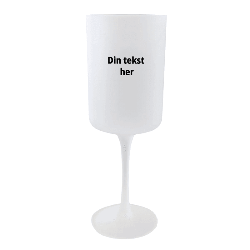 Frostet rødvinsglass med eget design