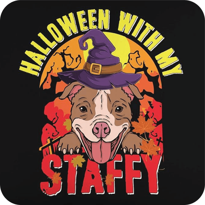 Hovedbilde Halloween With My Staffy Glassbrikke